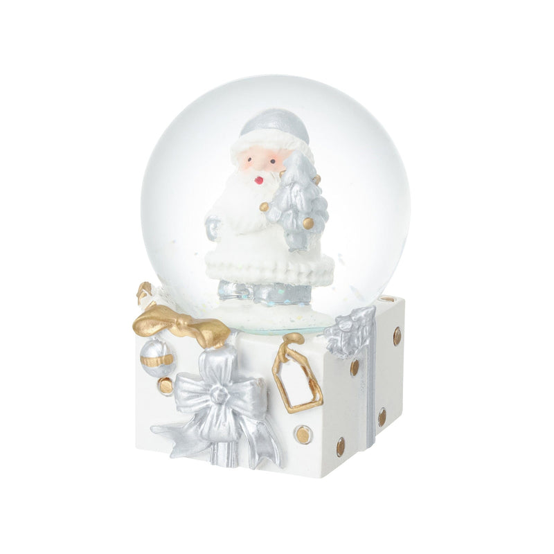 Snow Globe Santa Small White