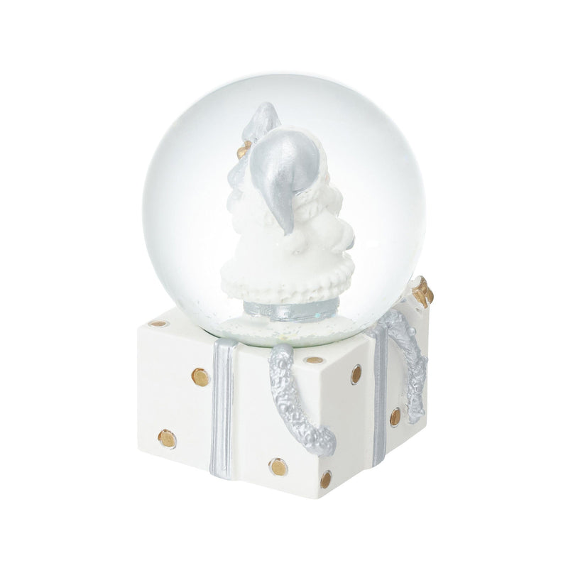 Snow Globe Santa Small White