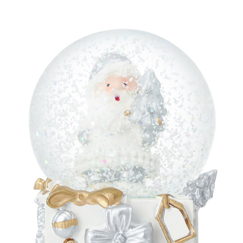 Snow Globe Santa Small White