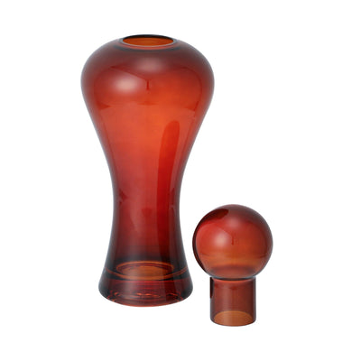 帶蓋香水款花瓶 中號 啡色
