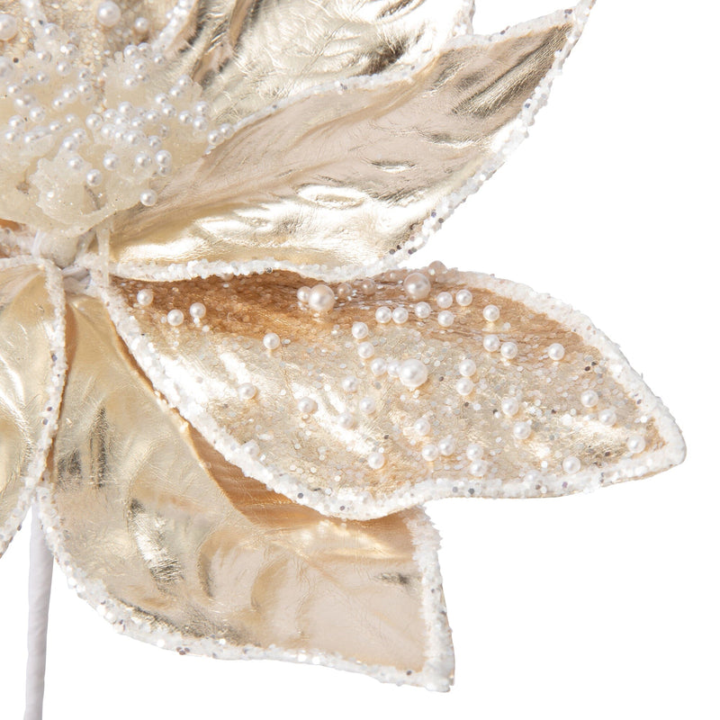 Art Plant Pearl Poinsettia Gold