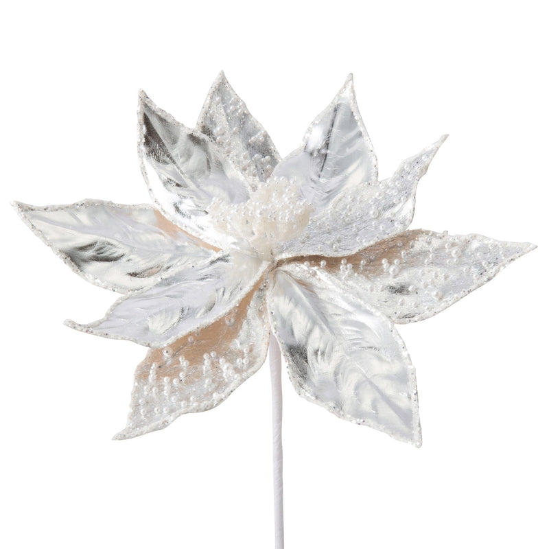 Art Plant Pearl Poinsettia Silver