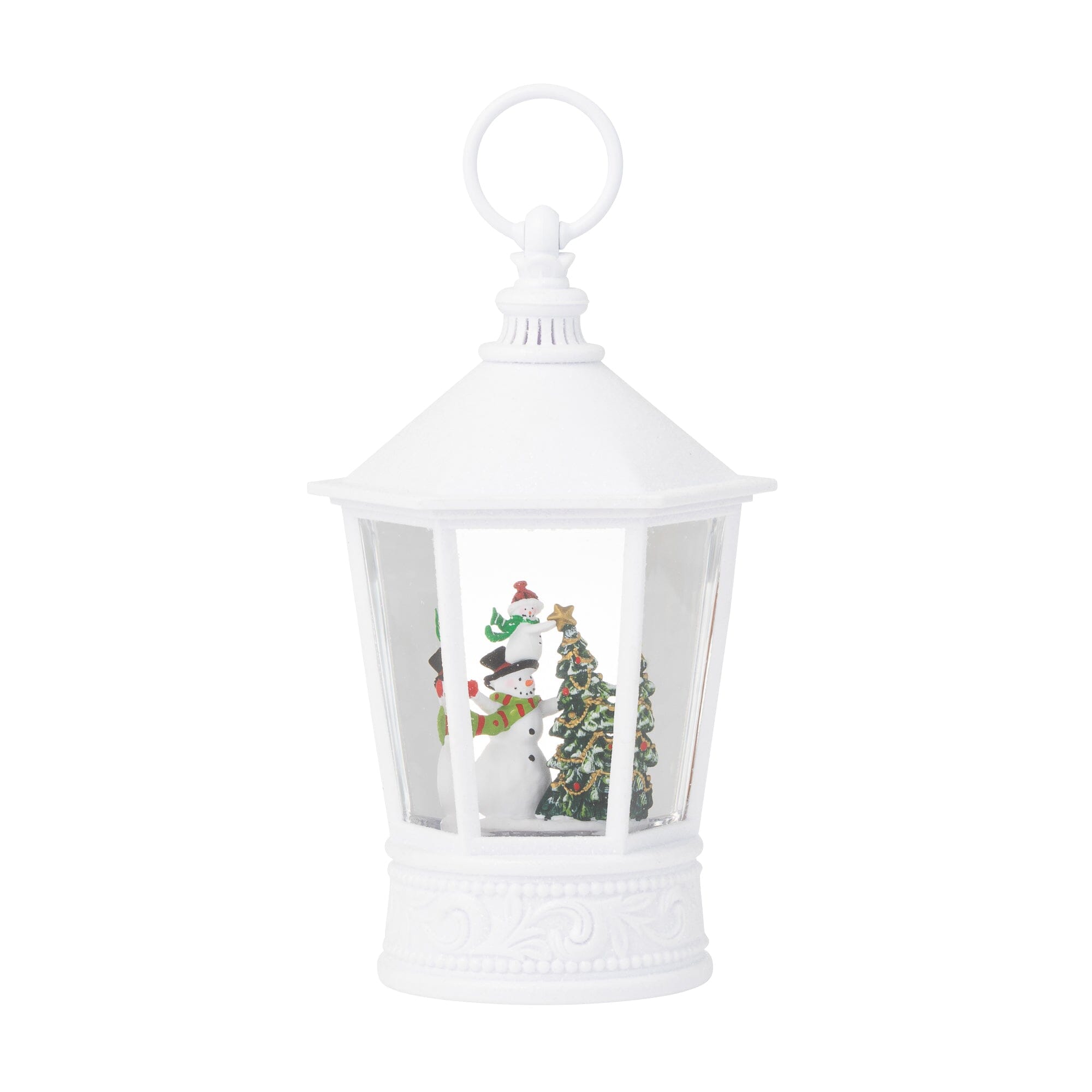 Snow Globe Square Lantern Snowman Large