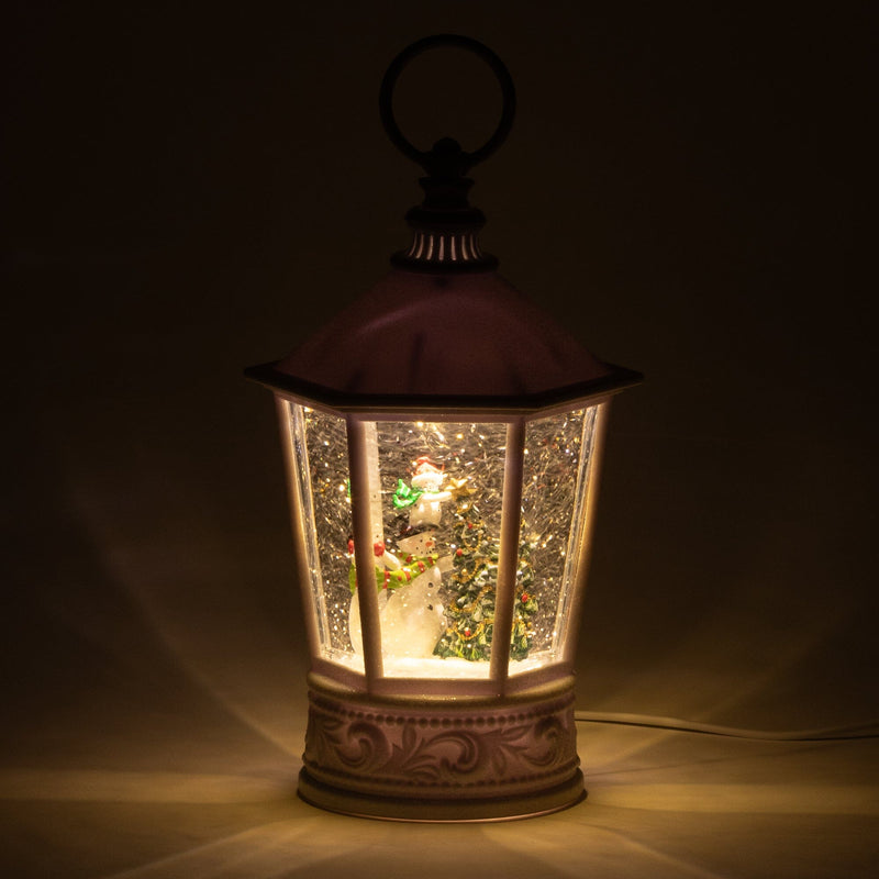 Snow Globe Square Lantern Snowman Large