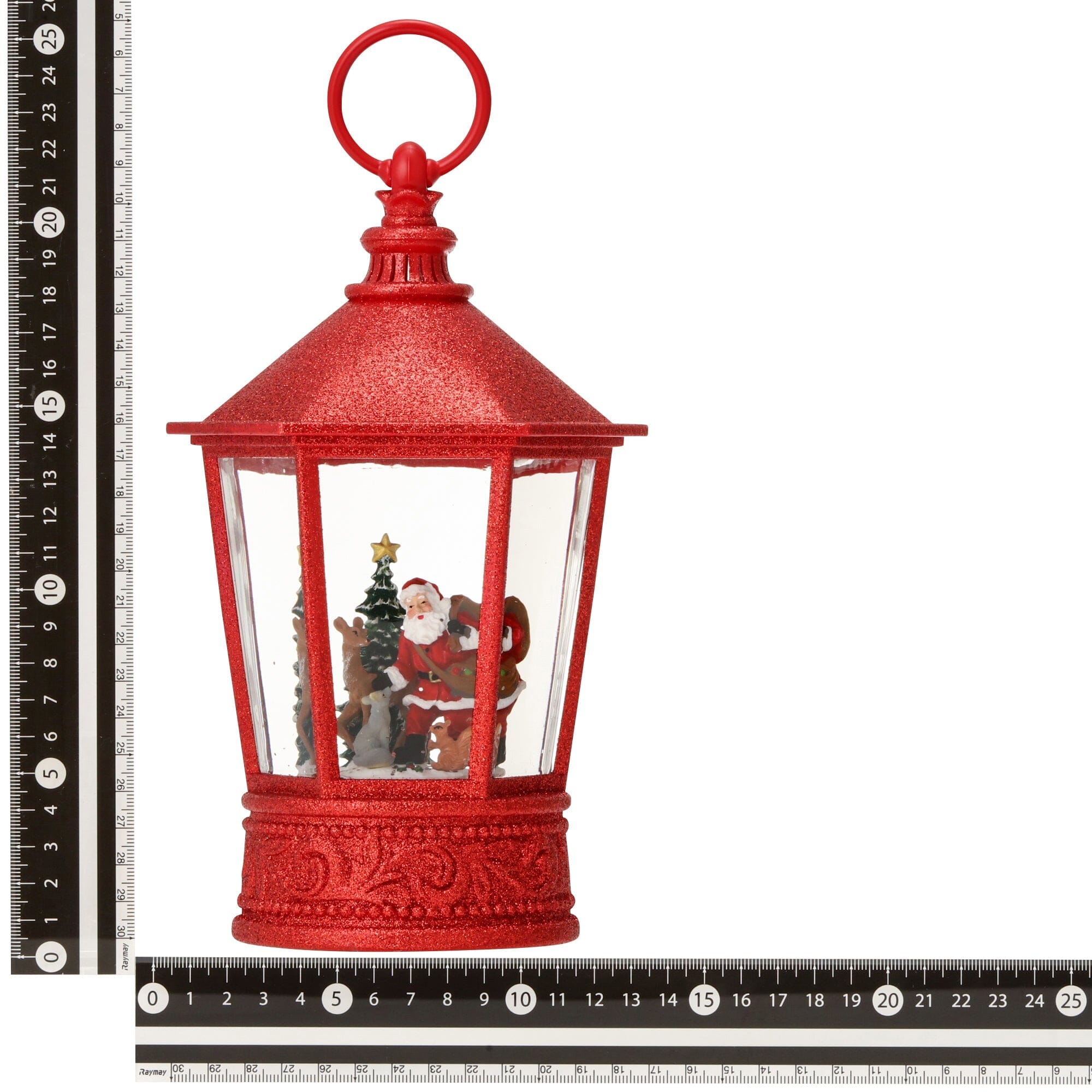 Snow Globe Square Lantern Santa Large