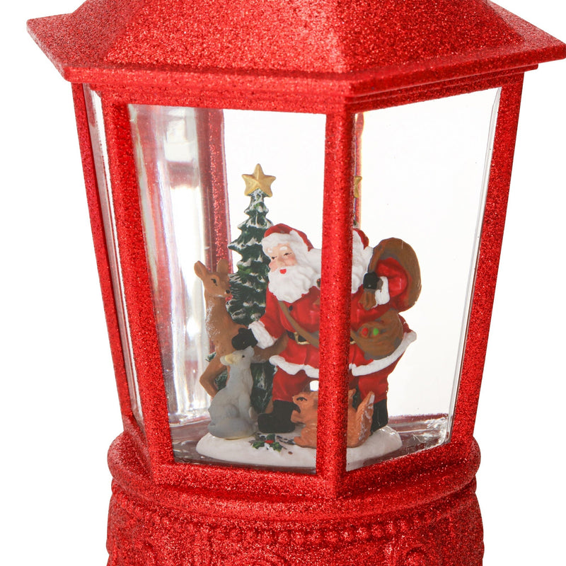 Snow Globe Square Lantern Santa Large