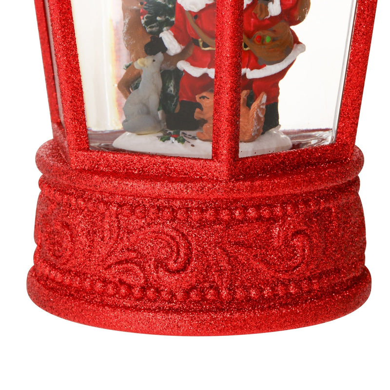 Snow Globe Square Lantern Santa Large