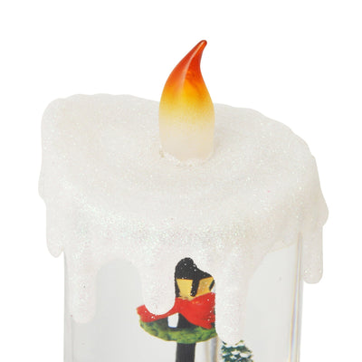 Snow Globe Candle Santa Large Gold