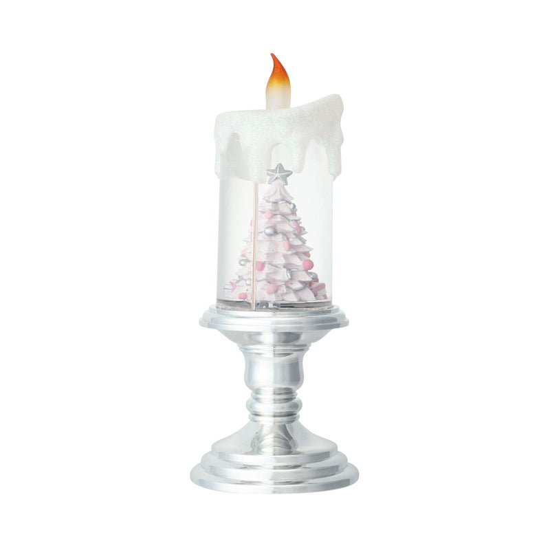 Snow Globe Candle Tree Large Silver