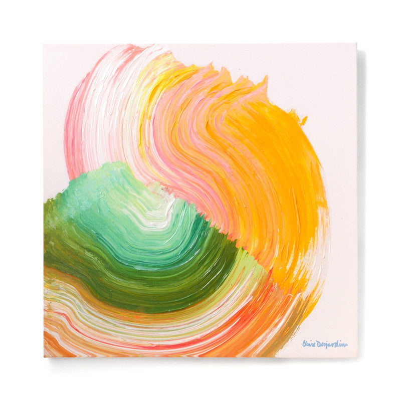 Painting Art Board Wave Medium Green
