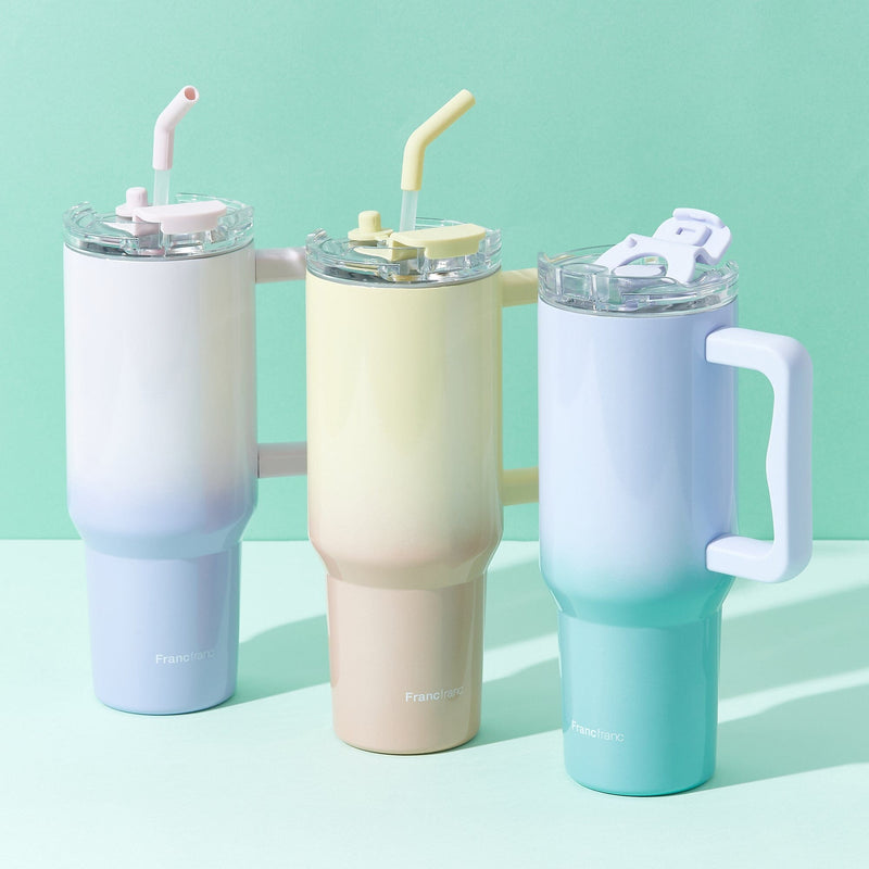 籃色漸變銹鋼保溫杯1100Ml