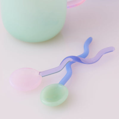 Glass Spoon Muddler Pink X Purple