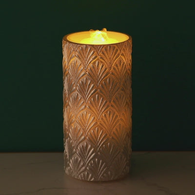 Led Water Candle Pattern Silver