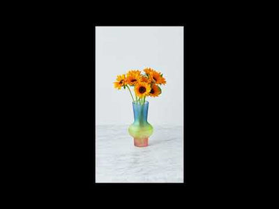 Double Glass Flower Vase Green