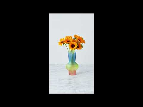Double Glass Flower Vase Green