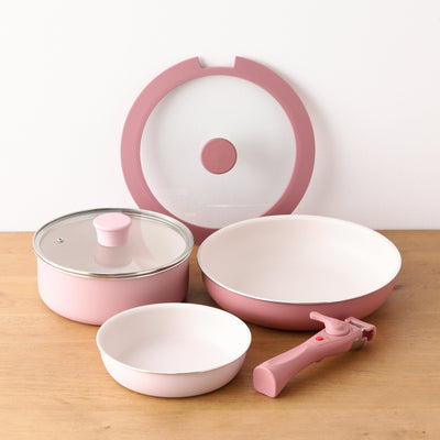 Go Table Pot & Pan 6 Pcs  Pink