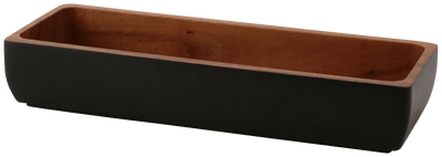 WOODEN RECT CULTERY CASE BLACK