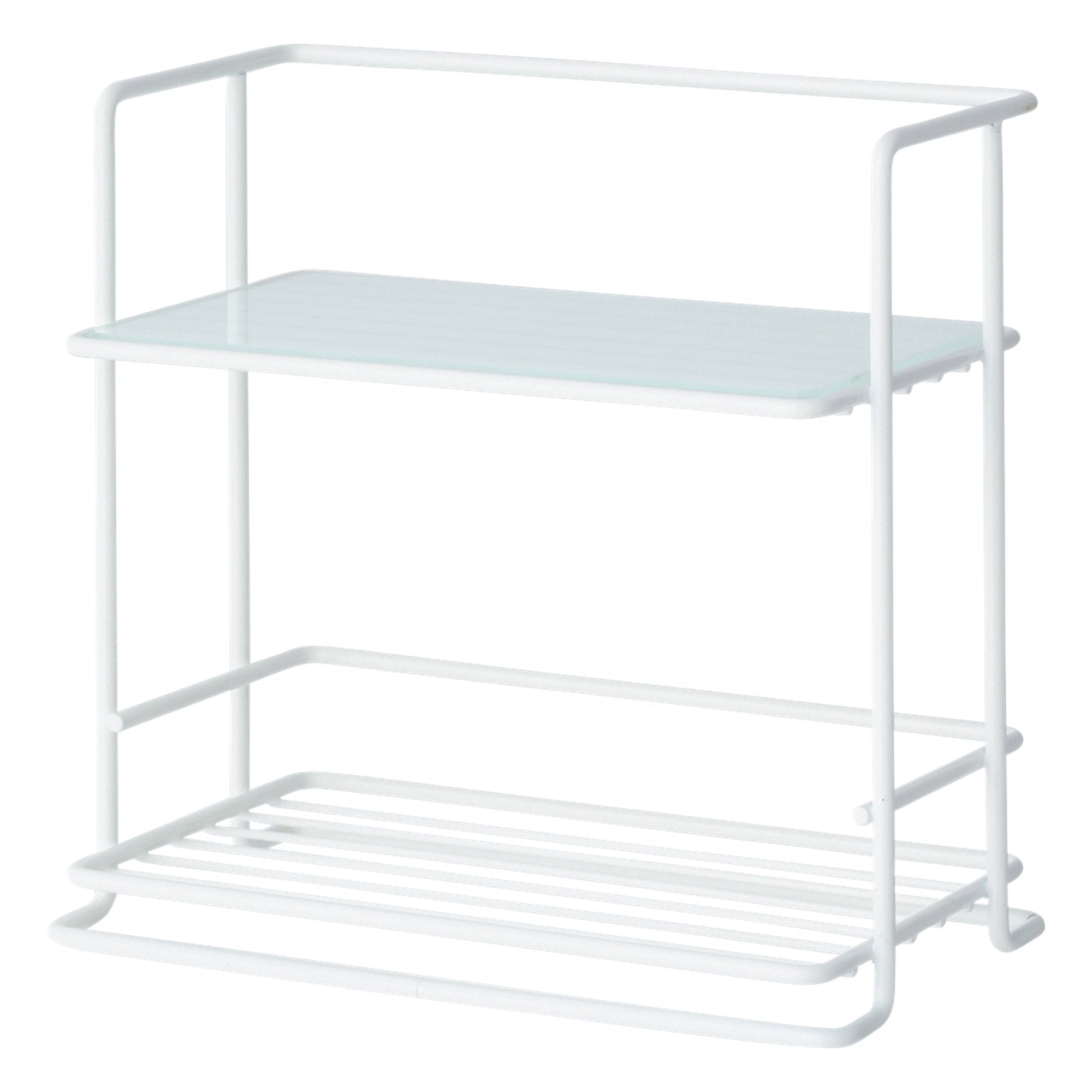 KITCHEN RACK WITH GLASS SMALL WHITE 　