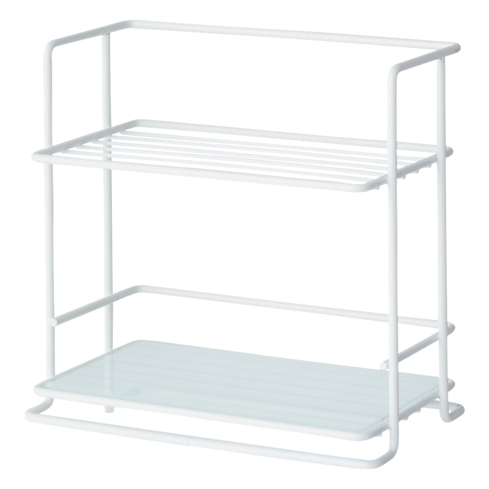 KITCHEN RACK WITH GLASS SMALL WHITE 　