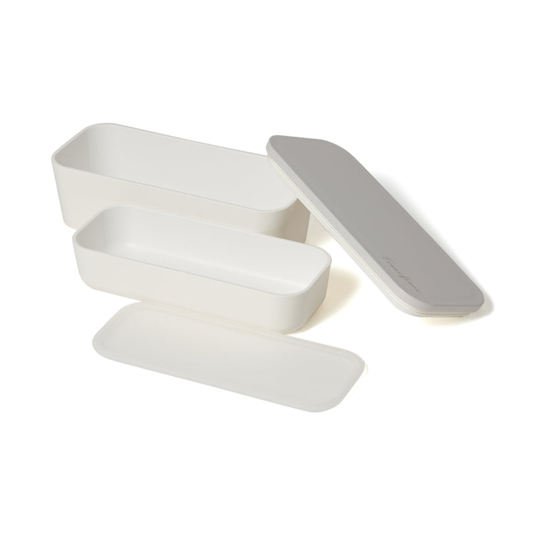 LOGO LUNCH BOX TWO-TIER WHITE