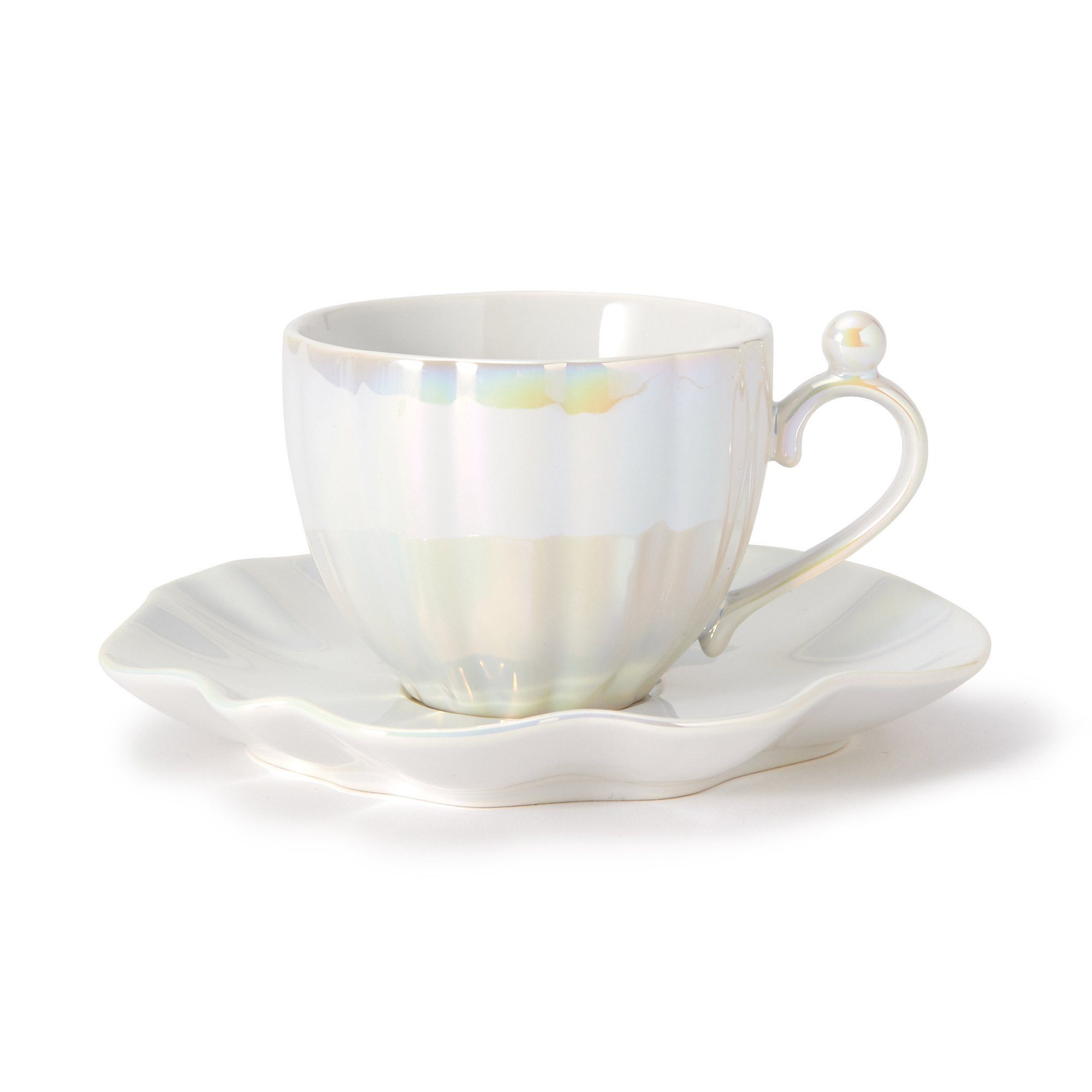 OPAL SHELL CUP & SAUCER WHITE