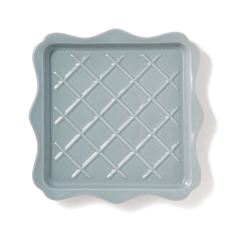 FRILL TOAST PLATE BLUE GRAY