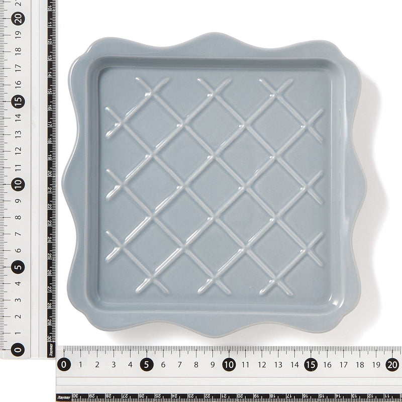 FRILL TOAST PLATE BLUE GRAY