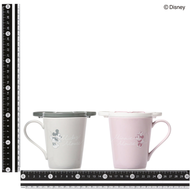 DISNEY PAIR MUG FACE PLATE PINK x GRAY