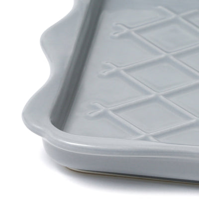 FRILL TOASTER PLATE BLUE GRAY