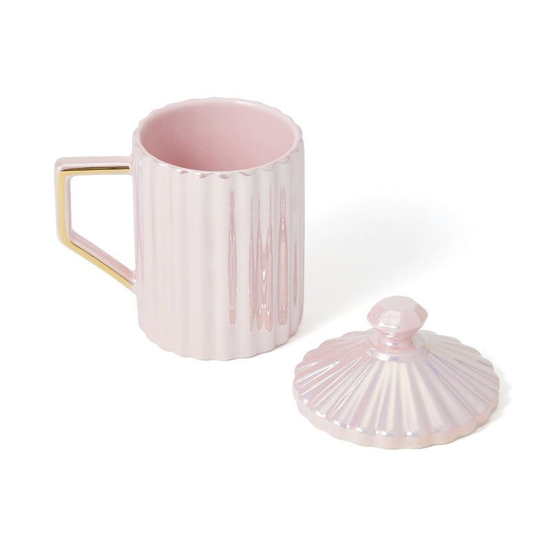 DIAMOND WITH LID MUG PINK