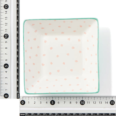 IROIRO 方形小碟 圓點圖案 粉紅色