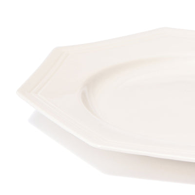 Blanche Plate Medium Octagon  White