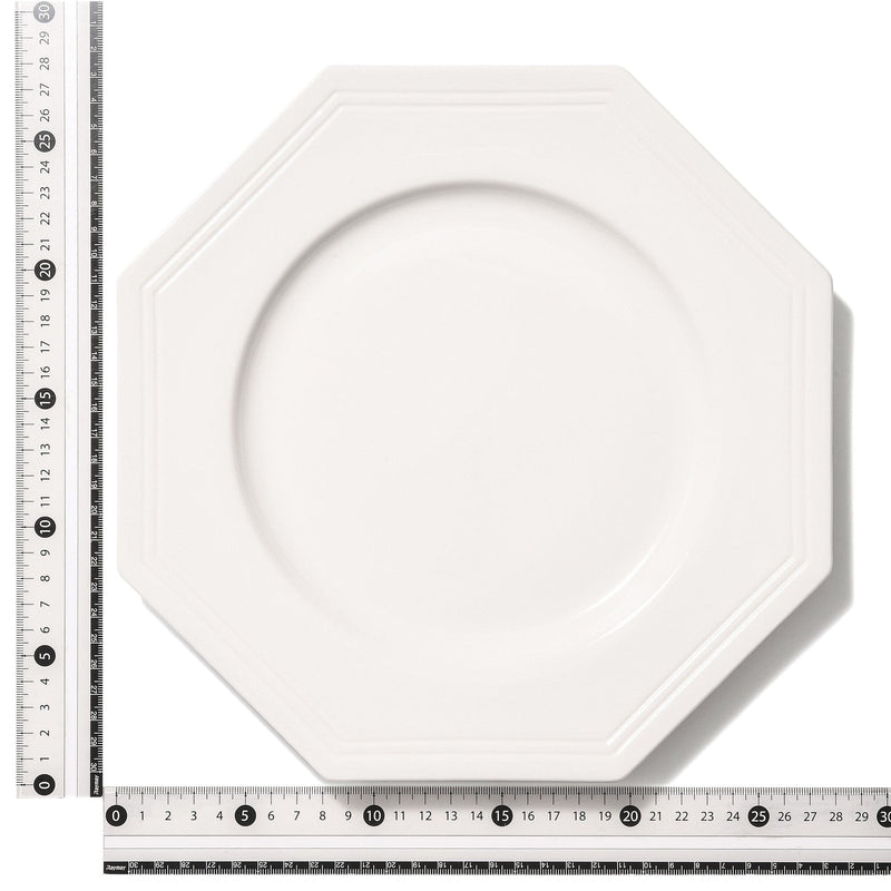 BLANCHE PLATE LARGE OCTAGON  WHITE