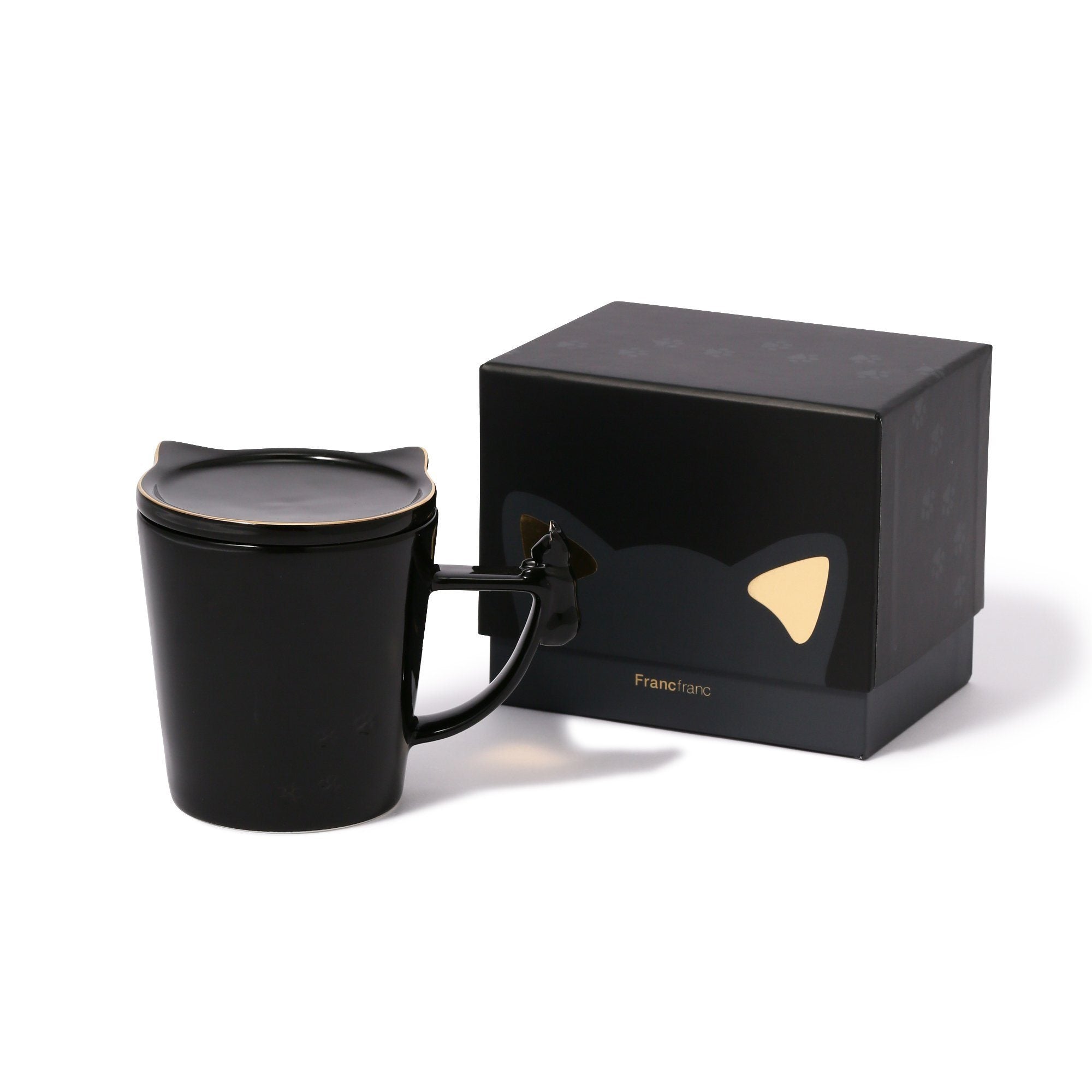 CAT FIGURE MUG BLACK