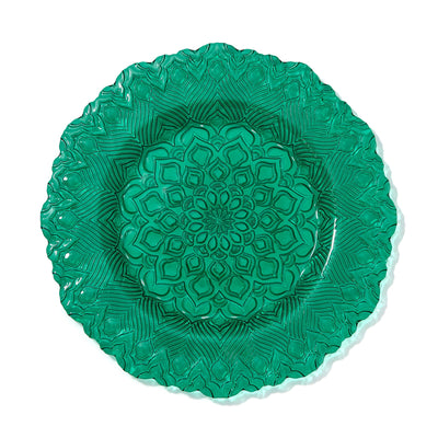 ANNA SUI GLASS PLATE LARGE GREEN