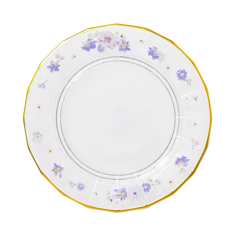 FLOWER FRILL GLASS PLATE PURPLE