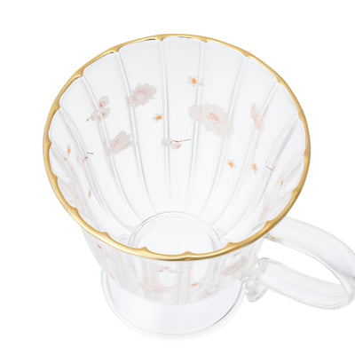 FLOWER FRILL GLASS MUG WHITE