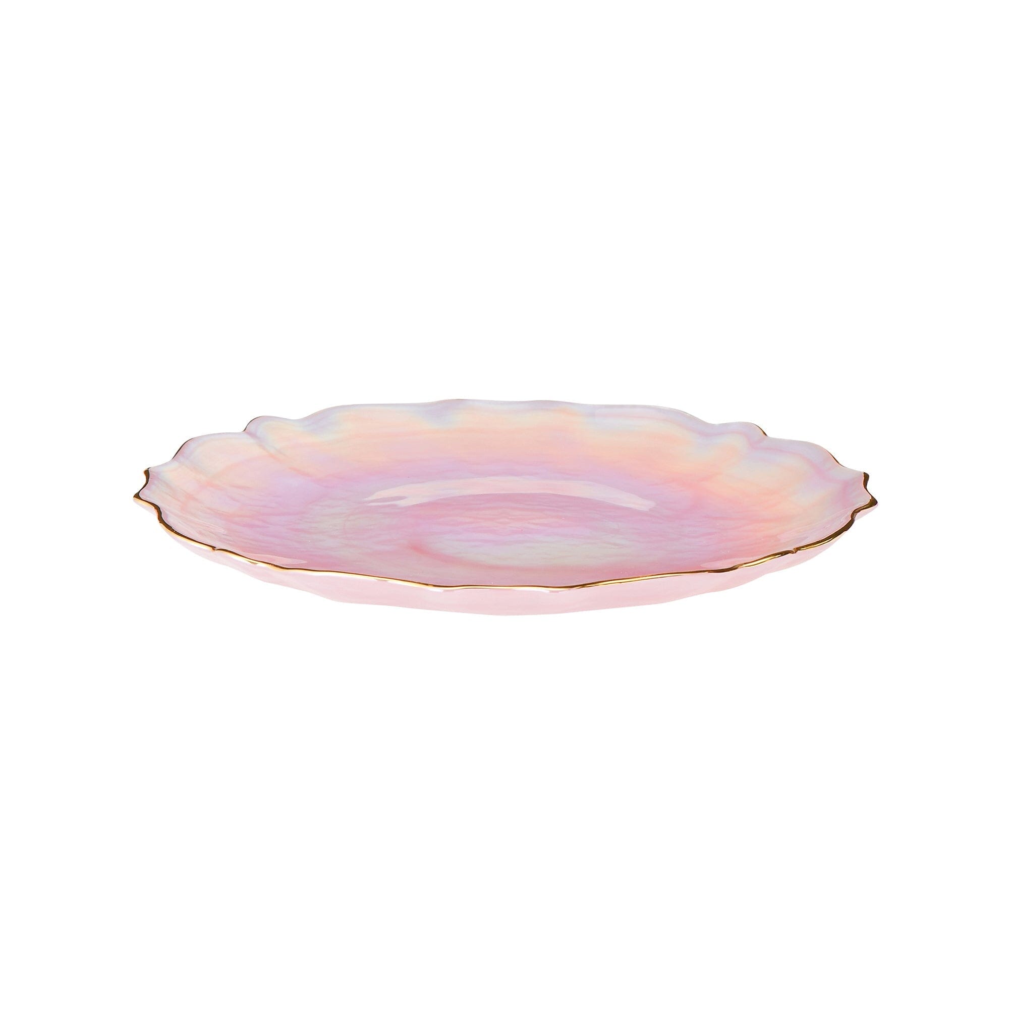 Marble Glass Plate Medium Pink