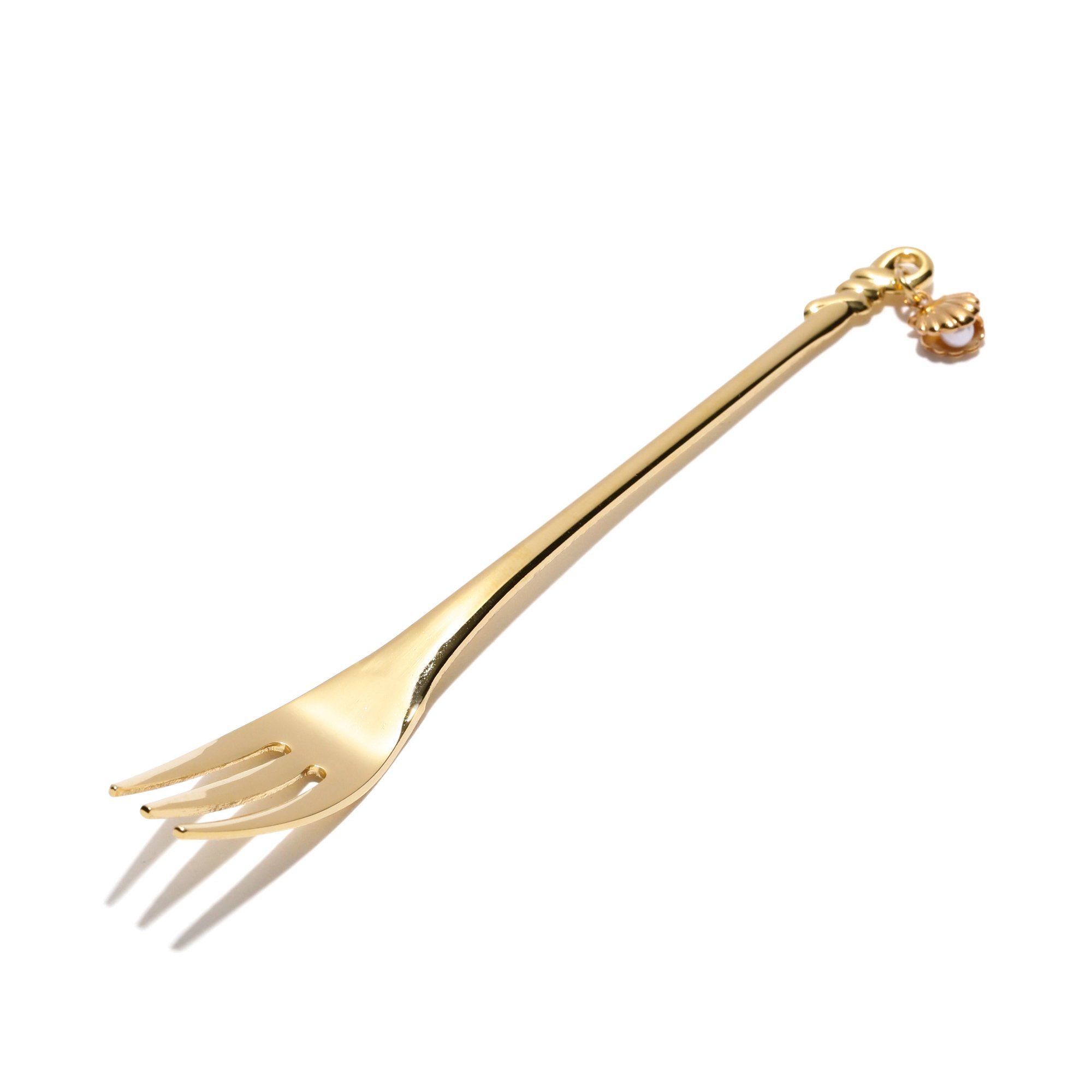 SHELL CAKE FORK GOLD