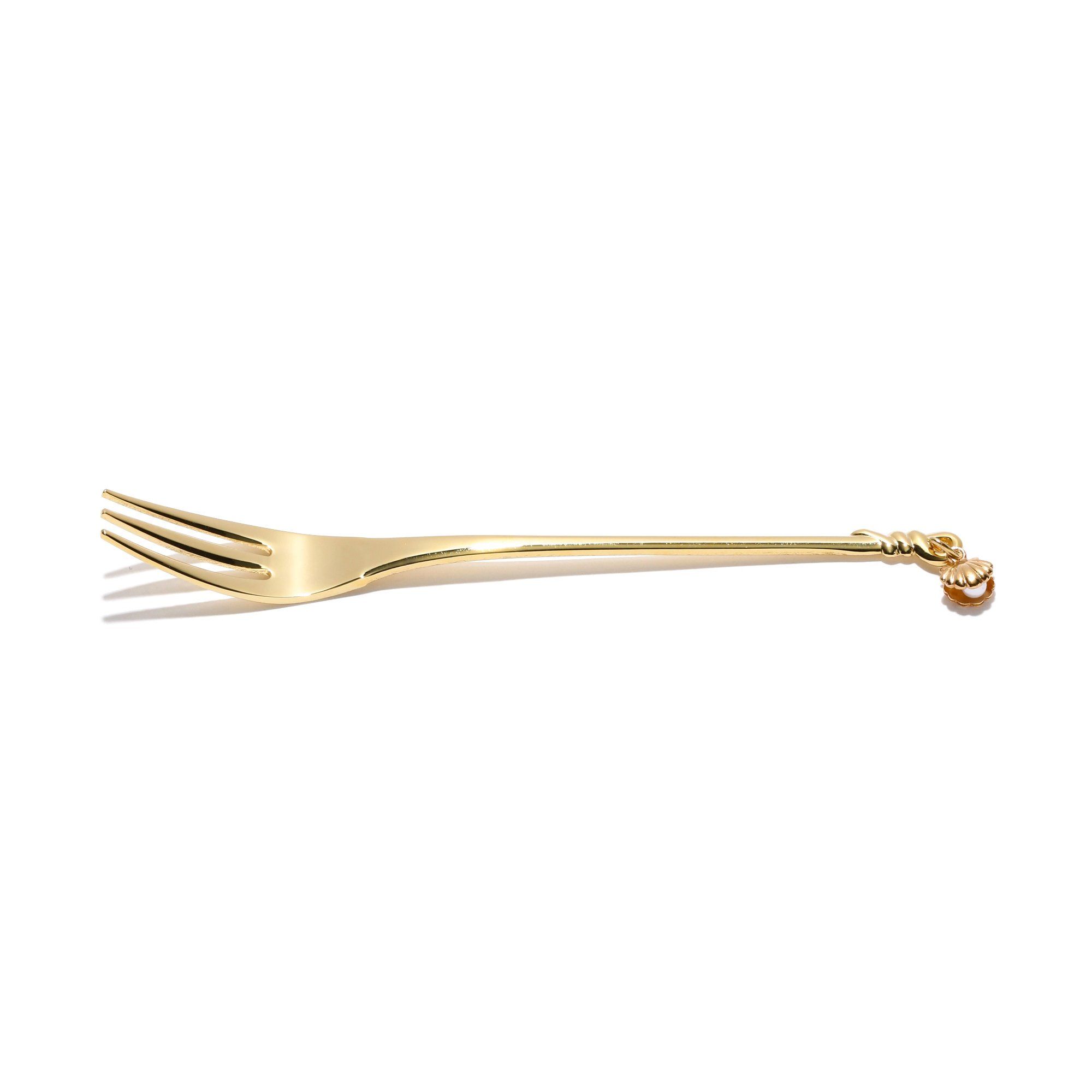 SHELL CAKE FORK GOLD