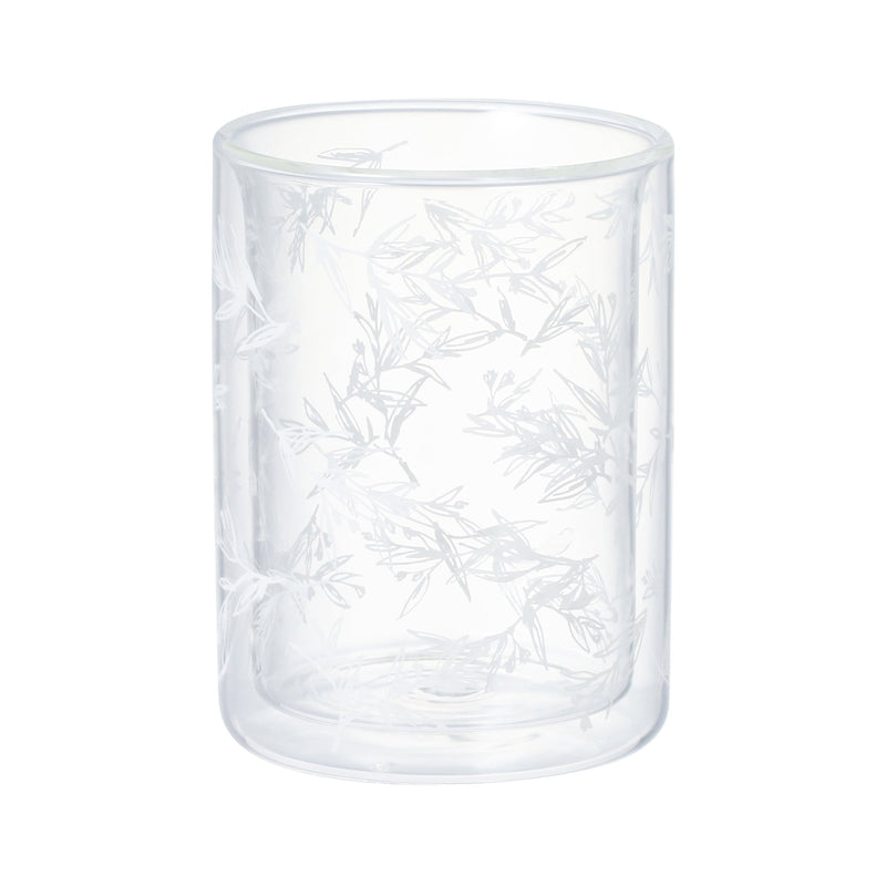FLOWER & LEAF DOUBLE WALL GLASS 2P