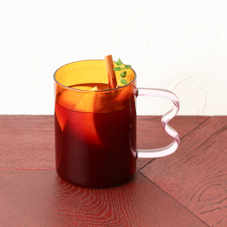 BICOLOR GLASS MUG AMBER