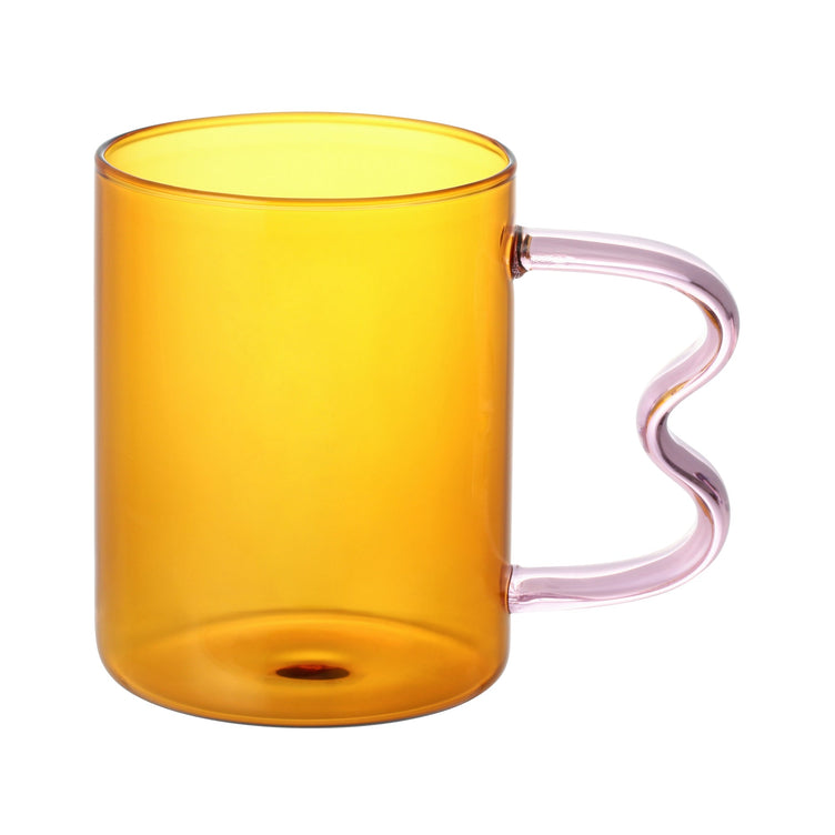 BICOLOR GLASS MUG AMBER