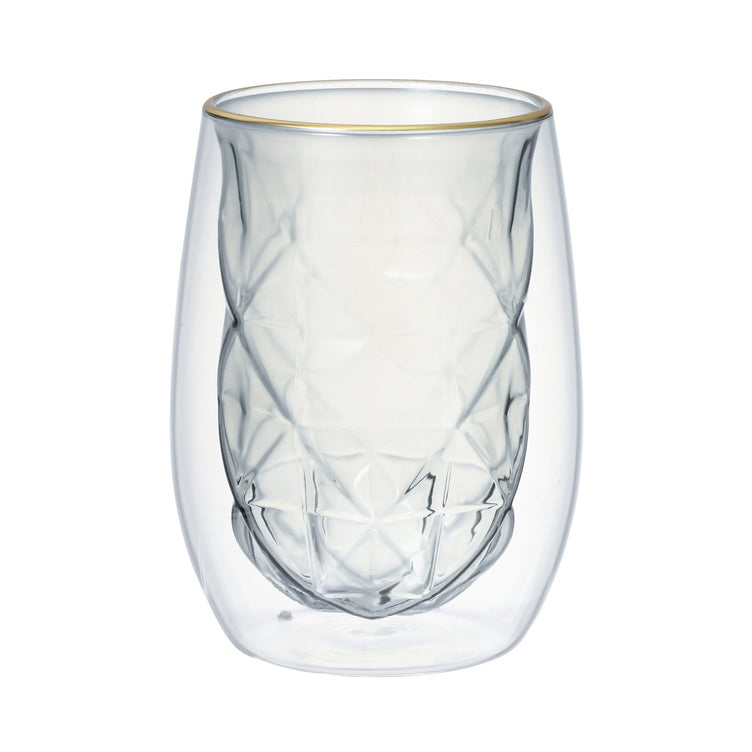 DIA DOUBLE WALL GLASS  GRAY