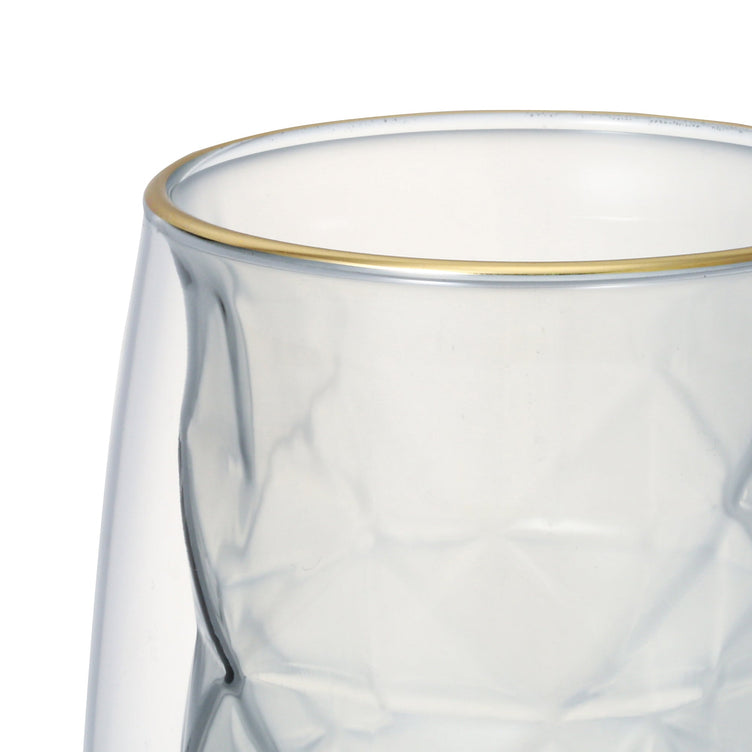 DIA DOUBLE WALL GLASS  GRAY
