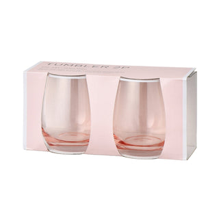 Color Rim Tumbler 2Pcs Pink