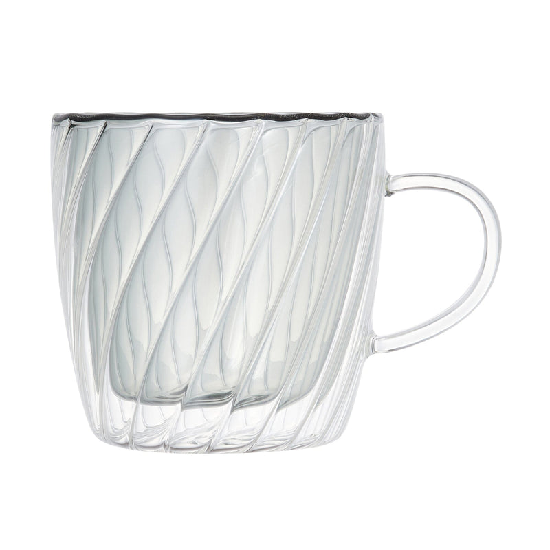 DOUBLE WALL GLASS MUG WITH CUPCOVER  BLUE