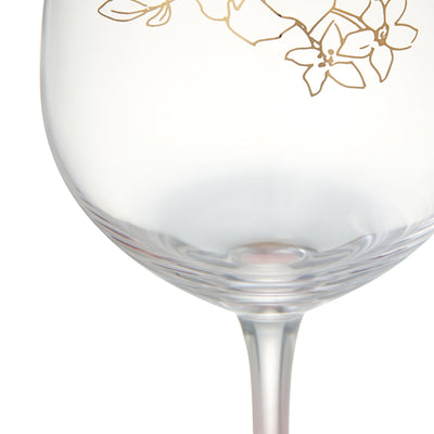 Flower & Leaf Wine Glass Gray