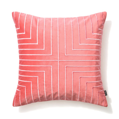 Velvet Geometric Cushion Cover 450 X 450 Pink