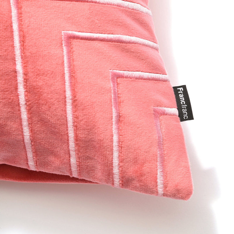 Velvet Geometric Cushion Cover 450 X 450 Pink